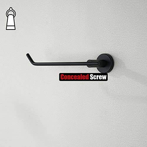 JQK Black Hand Towel Bar, Stainless Steel Towel Ring for Bathroom, 9 Inch Necklace Holder Matte Black Wall Mount Left Hand, TR101-PB - color: Black, size: 9 Inch (Left)