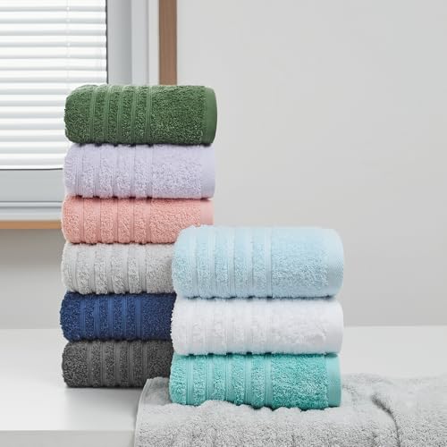 Aibaser Towels - Premium 100% Cotton Bath Towels Set (27 x 54 inches), Lightweight and High Absorbency Quick Drying (Grey) - color: Grey, size: 27x 54 Inches