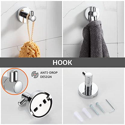 BGL Bathroom Hardware Set Chrome Bathroom Accessory Set Towel Bar 8 Pieces Set - color: Chrome, size: 8 PIECES