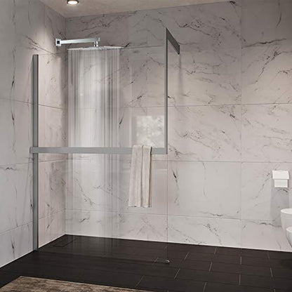 Shower Head with Extension Arm, High Pressure Square with ShowerArm, Stainless Steel Rainfall -Waterfall Full Body Coverage (12'' Shower with 16'' Arm, Chrome) - color: Chrome, size: 12'' Shower with 16'' Arm