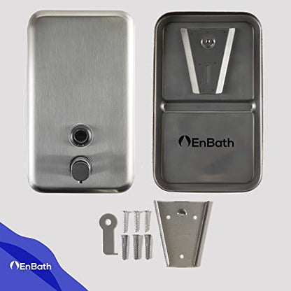 Commercial Soap Dispenser Wall Mount, 304 Stainless Steel & Solid Brass Pump Core, Industrial Grade Hand Soap Dispenser with Corrosion-Proof Lining for Bathrooms & Kitchens, 37oz/1100ml ADA Compliant - style: Vertical