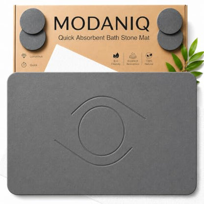 Stone Bath Mat, Non-Slip Quick-Dry, 2 Coasters Included