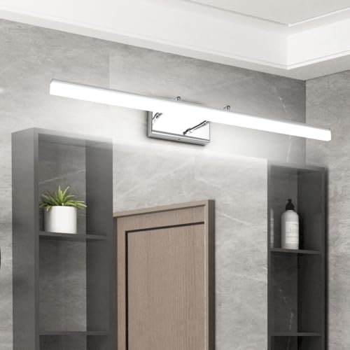 Aipsun 31.5in Dimmable Modern LED Vanity Lights for Bathroom Light Fixtures Over Mirror Chrome Adjustable Bath Lighting(White Light) - color: Polished Chrome-D, size: 31.5 in