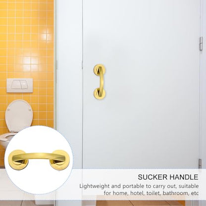 VOSAREA Golden Grab Bars for Shower, Heavy Duty Suction Cup Shower Handle, Reusable Bathroom Safety Grab Bars for Seniors and Elderly