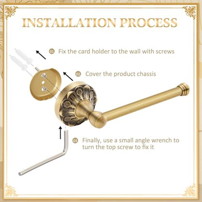2 Pieces Set Antique Brass Toilet Paper Holder Retro Brass Hand Towel Ring Tissue Roll Paper Hanger Bathroom Hardware Wall Mounted Vintage Bathroom Accessories (Round) - style: Round