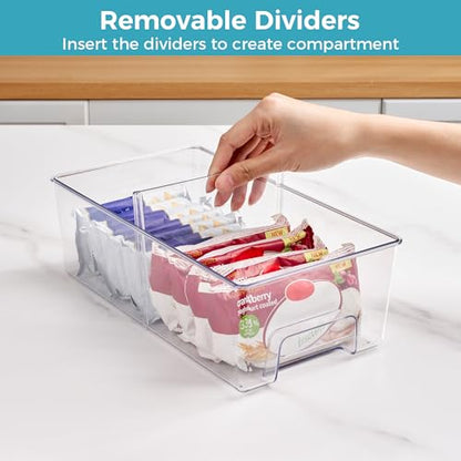 Vtopmart Clear Stackable Storage Drawers, 6 Pack Mixed Size Set | Wide, Medium and Small Pull-Out PET Drawers Provide Flexible Sorting Options for Cabinets, Closets, Pantry - style: 2 Wide+2 Medium+2 Small