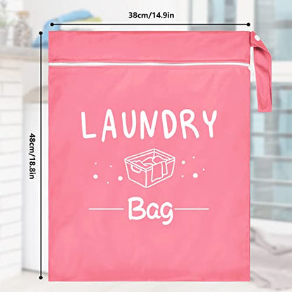 2 Pcs Large Travel Laundry Bag Waterproof Wet Dry Bag Washable Dirty Clothes Bag Bathing Suit Workout Bag for Gym Clothes Laundry Wet Clothes Swimming Yoga - color: Pink+Blue