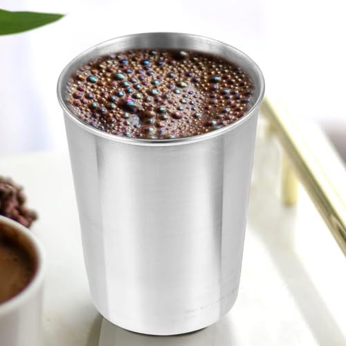 Cabilock 6oz Stainless Steel Bathroom Rinse Cup, Small Metal Tumbler Cup for Toothbrushing, Compact Mouthwash Holder and Toothbrush Holder for Bathroom Sink, Travel, Home and Guest Use, Silver - size: 8.50X6.00X6.00CM