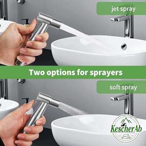 Handheld Toilet Bidet Sprayer for Toilet | Adjustable Water Pressure Control with Complete Bidet Spray Hoses Kit for Feminine Wash, Cloth Diaper Sprayer for Baby Wash - color: Chrome
