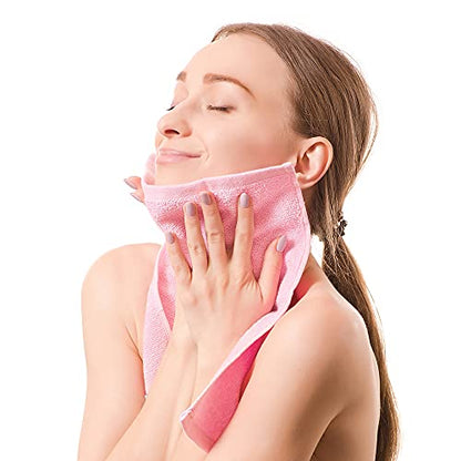 Yoofoss Washcloths Towel Set 10 Pack Baby Rayon Derived from Bamboo Wash Cloth for Bathroom-Hotel-Spa-Kitchen Multi-Purpose Fingertip Towels and Face Cloths 10'' x 10'' - Pink - color: Pink