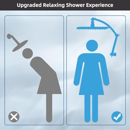 Hibbent 12'' Rain Shower Head with 16'' Extension Arm, Oil Rubbed Bronze | cUPC Certified High Pressure Rainfall Showerhead with Solid Brass Adjustable Shower Head Extension Arm, Fixed Showerheads - color: Oil Rubbed Bronze, style: Square 12''