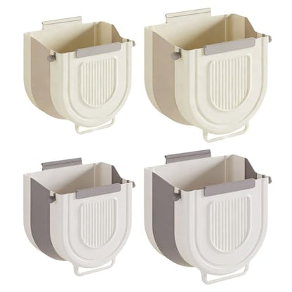 Foldable Wall Mounted Trash Bin Hanging Kitchen Bathroom Garbage Bin Space Saving Large Capacity Waste Can Modern Design Hanging Kitchen Garbage - color: Light Grey, size: H