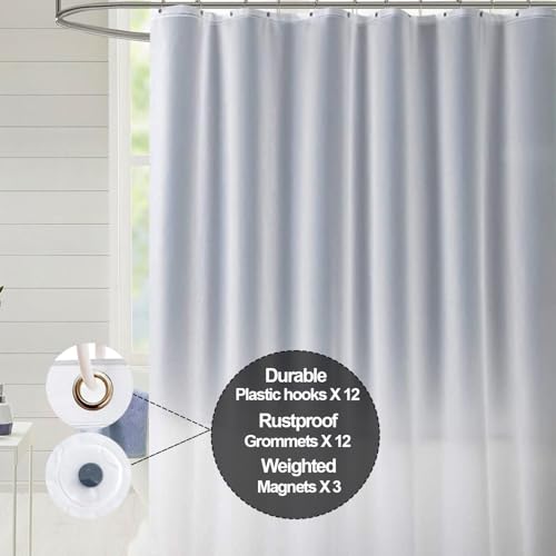 Plastic Shower Liner - Premium PEVA 7G Thickened Shower Curtain Liner with Rustproof Grommets and 3 Weighted Magnets, Waterproof Shower Curtain for Bathroom (Matte, 72”*72”) - color: Matte, size: 72”*72”