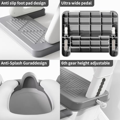 Potty Training Toilet Seat with Step Stool Ladder for Boys and Girls, 2 in 1 Potty Training Toilet, Splash Guard Anti-Slip Pad Step Stool（Gray-White) Pedal Upgrade - color: Gray-white