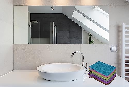 ZUPERIA Premium Bath Mitts - Pack of 12 (6 x 9 Inches) - 100% Cotton European Style Washcloths with Loop - Super Soft and Absorbant Bath Washcloths (Multicolor) - color: Multicolor