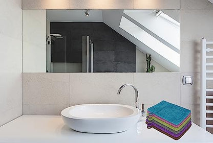ZUPERIA Premium Bath Mitts - Pack of 12 (6 x 9 Inches) - 100% Cotton European Style Washcloths with Loop - Super Soft and Absorbant Bath Washcloths (Multicolor) - color: Multicolor