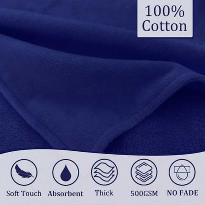 VOOVA & MOVAS Navy Baby Hooded Towel, Organic 100% Cotton,33"X31.5" - color: Navy Elephant, size: 33 x 31.5 inches