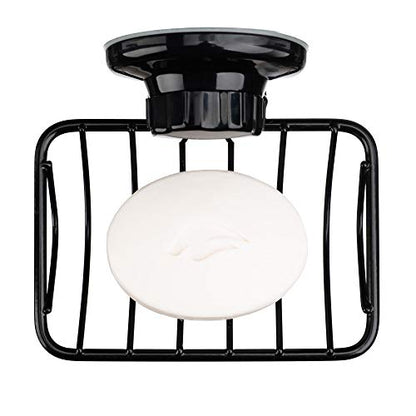 Super Powerful Vacuum Suction Cup Shower Soap Dish - Strong Rustproof Stainless Steel Soap Saver Sponge Holder for Bathroom & Kitchen Sink, Black - color: Black
