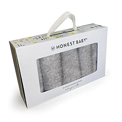 HonestBaby 10-Pack Terry Wash Cloths in Gift Box for Infant Baby Boys, Girls, 10-Pack Gray Heather, One Size - color: 10-pack Gray Heather, size: One Size
