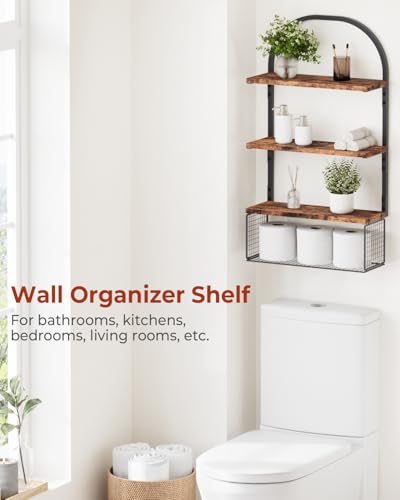 Bathroom Shelves for Wall, Over Toilet Storage, Sleek Floating Shelves Wall Organizer for Bathroom/Bedroom/Kitchen/Living Room