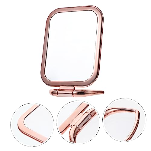 Double Sided Folding Vanity Mirror with Magnification Portable Travel Makeup Mirror for Bathroom Countertop and Dressing Table Rose Gold for Women