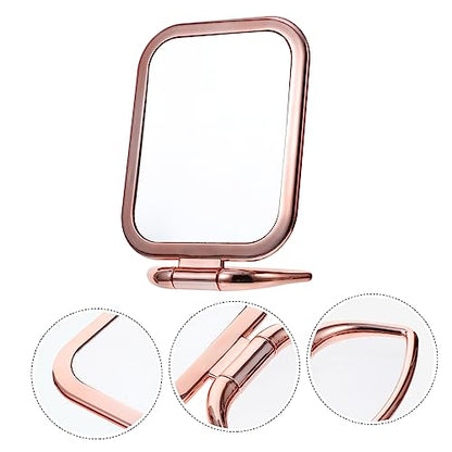 Double Sided Folding Vanity Mirror with Magnification Portable Travel Makeup Mirror for Bathroom Countertop and Dressing Table Rose Gold for Women