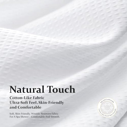 Waffle Shower Curtain 256 GSM Heavy Duty Fabric 72"x72" White | Thick Textured Cloth, Weighted Hem, Water Repellent Washable, Hotel Luxury Polyester Shower Curtain Set for Bathroom 12 Hooks - color: A. White, size: 72"W x 72"L (Pack of 1)