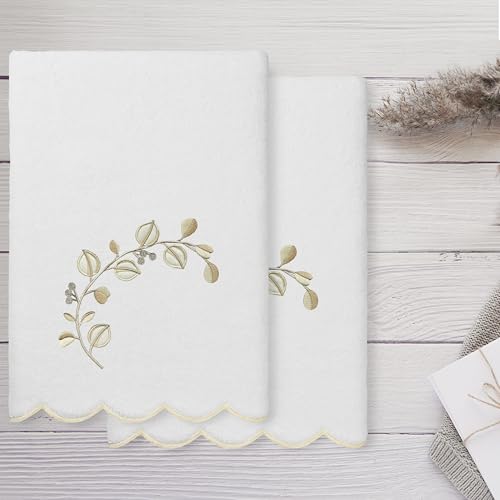 Jardin Turkish Cotton Scallop Towel-Beige-2 Pcs Bath Towel - color: Beige, size: 2 Pcs Bath Towel