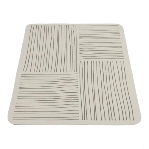 Diatomaceous Earth Kitchen Mat, Fast Absorbent Dish Drainer Pad with Non-Slip Rubber Backing for Countertop, Sink, Bathroom and Pet Feeding, Quick-Dry Water(A)