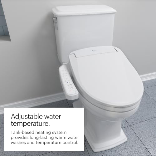 Brondell SE400-EW Swash SE400 Electric Bidet Toilet Seat With Heated Seat, Oscillating Stainless Steel Nozzle, Warm Air Dryer, Night Light, Gentle Close Lid, White Side Arm Control, Elongated - style: Elongated