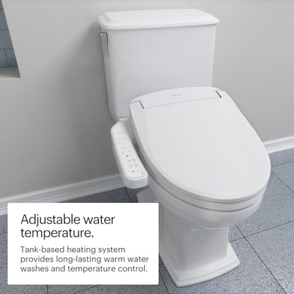 Brondell SE400-EW Swash SE400 Electric Bidet Toilet Seat With Heated Seat, Oscillating Stainless Steel Nozzle, Warm Air Dryer, Night Light, Gentle Close Lid, White Side Arm Control, Elongated - style: Elongated