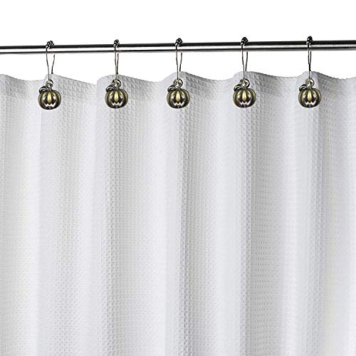Set of 12 Halloween Smiling Pumpkins Shower Curtain Hooks Ring Stainless Steel Rustproof Bathroom Kids Room Fashion Home Decor (Bronze) - color: Bronze