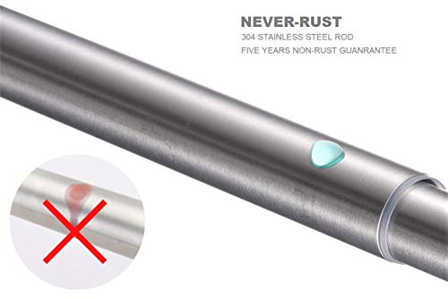 Tension Curtain Rod 43-73 Inches Brushed Nickel, Rustproof and Non-Slip and Heavy Duty Shower Curtain Rod for Window or Bathroom, 304 Stainless Steel - color: Nickel