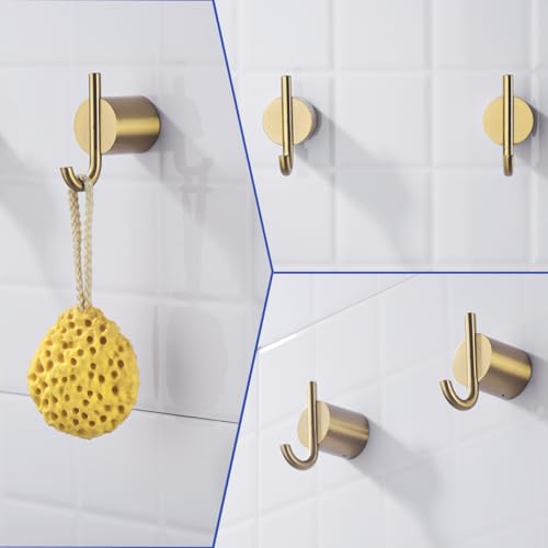 Champagne Bronze Wall Towel Hooks,Holder Waterproof Towel Hooks for Hanging Coat, Clothes, Wall Mount for Kitchen,SW-96068-8CB-2. - color: Double Hook-Champagne Bronze