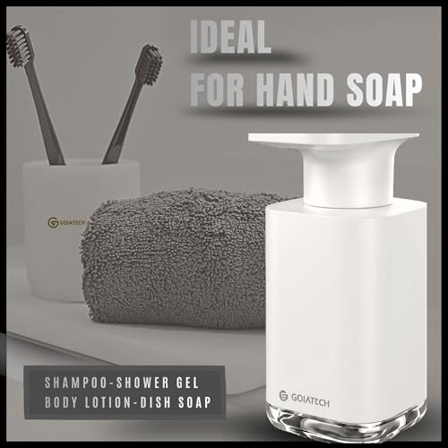 Automatic Soap Dispenser with Digital Display, Touchless Sensor, USB-C Rechargeable, No Drip Pump, 3-Level Adjustable, IPX5 Waterproof, 450ml Capacity – Modern Bathroom & Kitchen Countertop (VHITE) - color: Vhite