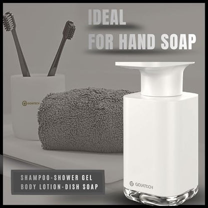 Automatic Soap Dispenser with Digital Display, Touchless Sensor, USB-C Rechargeable, No Drip Pump, 3-Level Adjustable, IPX5 Waterproof, 450ml Capacity – Modern Bathroom & Kitchen Countertop (VHITE) - color: Vhite