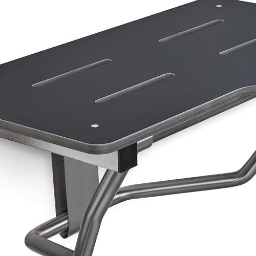 Seachrome 32" x 22.5” Black Reversible Folding Transfer Tub/Shower Seat, ADA Compliant - color: Matte Black, size: 32 x 22.5