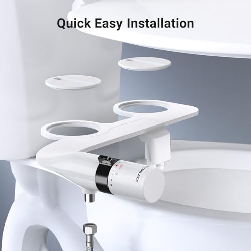 Bidet Attachment for Toilet Seat Sprayer - Non Electric Dual Nozzle with Cold Water - Self Cleaning Toilets Bathroom Spray for Butt Wash - Easy Slim Adjustable Pressure Control Rv Bidets Gifts - color: Black