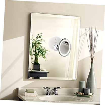 Baluue Magnifying Led Makeup Mirror with Suction Cup Portable Round Vanity Mirror for Home and Travel for Precision Cosmetic Application White - size: 20.00X20.00X19.80CM