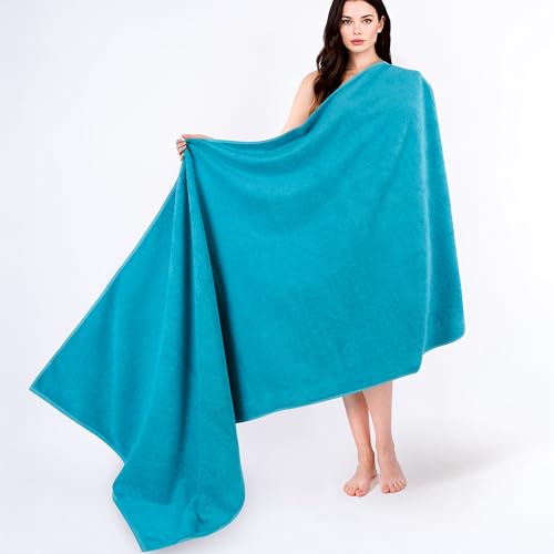 Cotton Paradise 100% Cotton Turkish Towel, Soft Absorbent Quick Dry, 40x80 Oversized Bath Sheet Towel, Ocean Aqua - color: Ocean Aqua, size: 40"x80"