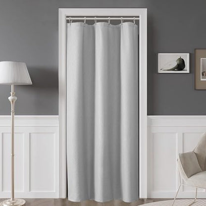 Small Stall Shower Curtain - Embossed Textured Bathroom Curtain, 36 x 72 Shower Curtain for RV Camper, Machine Washable Water Resistance, Light Grey - color: Light Grey, size: 36"W x 72"L (Pack of 1)