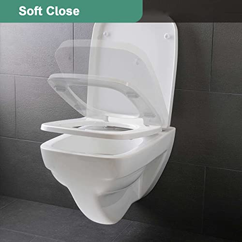 Toilet Seat Square Quick-Release Feature For Easy-Clean Adjustable Hinges 34 5X43Cm - size: 37*47cm