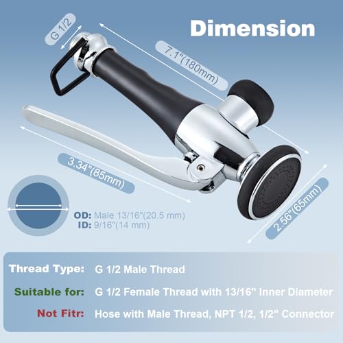 Kitchen Faucet Replacement Head, Spray Head with Stream & Spray Functions, High-Pressure Anti-Clog Nozzle, Easy Install, Chrome Finish, Fits Most Kitchen Faucets - color: Commercial Style Spray Head - Chrome