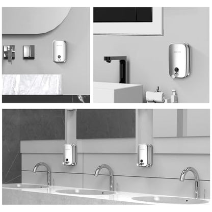 Stainless Steel Hand Soap Dispenser for Bathroom Kitchen 35fl oz/1000ml Wall Mount Liquid Soap Dispensers 8183 - size: 1000ml