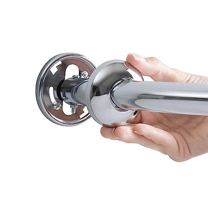 Bath Bliss Curved Shower Rod | Adjustable 42"-72" Inch | Bathroom Shower Curtain and Liner Rod | 33% More Space | Wall Mounted | Easy Installation | Chrome - color: Chrome
