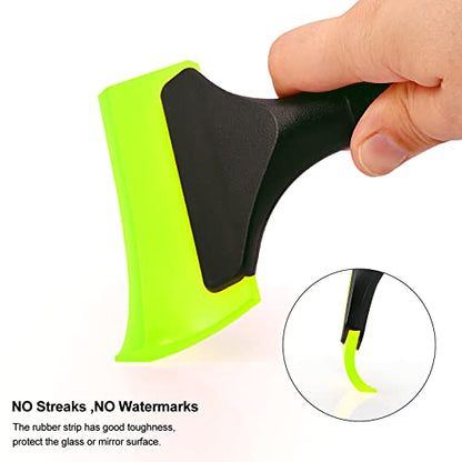 EHDIS Small Squeegee 5 inch Rubber Window Tint Windshield Scraper for Car,Glass, Mirror, Shower, Door,Bathroom Cleaning(Green, 2) - color: Green