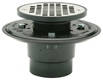Zurn FD2254-AB2 ABS Adjustable Shower Drain with 4" Round Stainless Steel Strainer, 2" - size: 1 Count (Pack of 1)