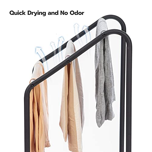 HOOBRO Freestanding Towel-Rack for Bathroom, 3 Tier Blanket Rack for Living Room, 31.5" L x 14.2" W x 33.9" H, Quilt Blanket Ladder Holder, Drying and Display Rack, Rustic Brown and Black BF80LB01 - size: 31.5"L x 14.2"W x 33.9"H