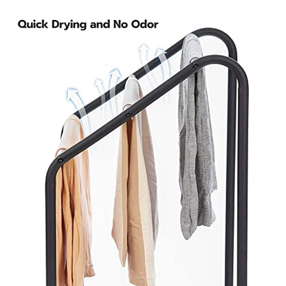 HOOBRO Freestanding Towel-Rack for Bathroom, 3 Tier Blanket Rack for Living Room, 31.5" L x 14.2" W x 33.9" H, Quilt Blanket Ladder Holder, Drying and Display Rack, Rustic Brown and Black BF80LB01 - size: 31.5"L x 14.2"W x 33.9"H
