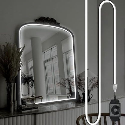 White 6000k Mirror Light,10ft 360 LED Hollywood Style Vanity Make Up Light,Ultra Bright White LED Neon Light,for Makeup Vanity Table & Bathroom Mirror,Mirror Not Included - size: 10ft
